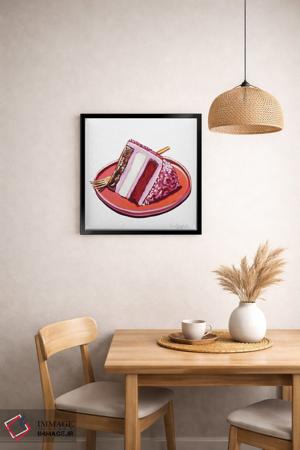 تابلو دکوراتیو برش کیک سه لایه اثر لورل گرینفیلد - D1B