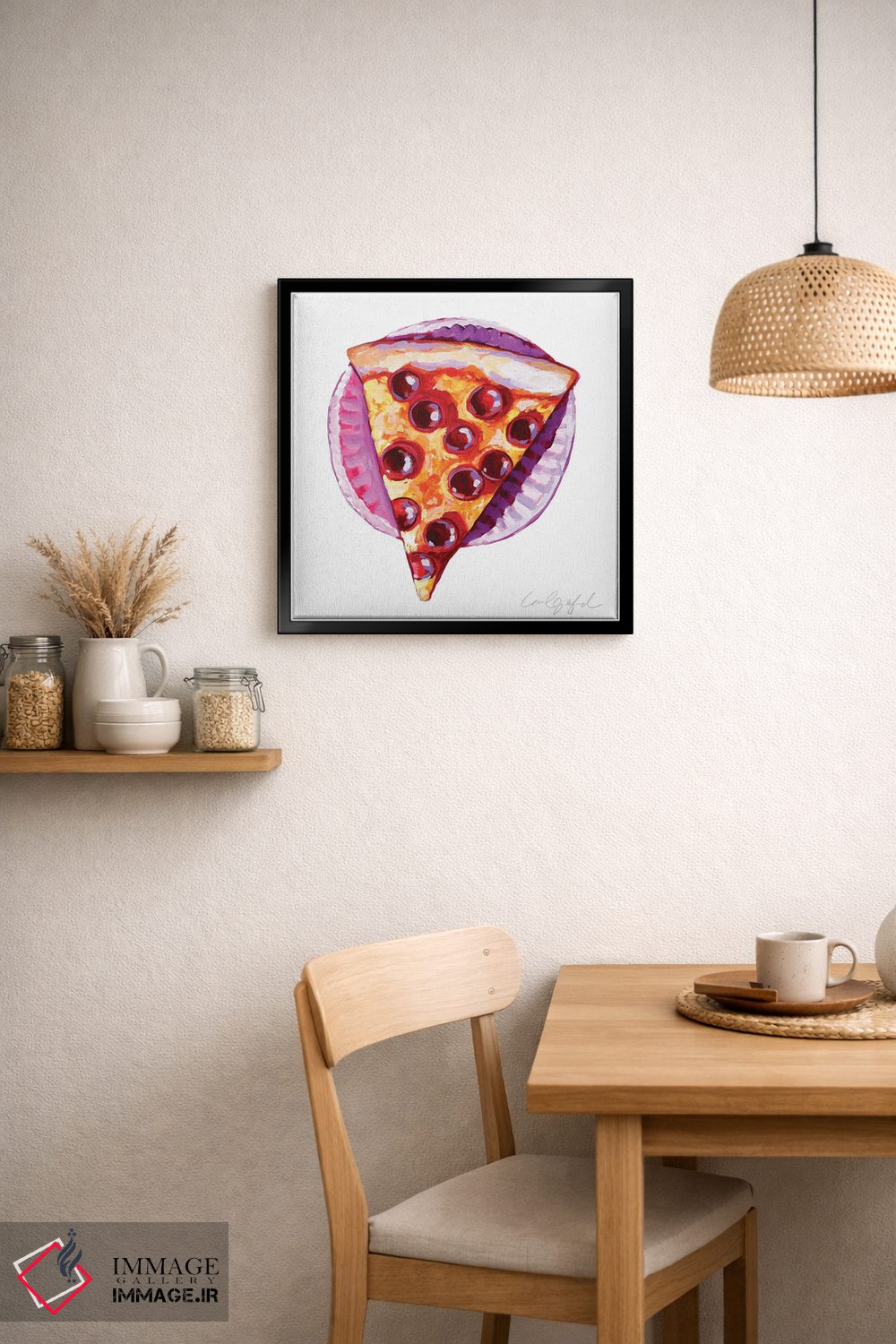 تابلو دکوراتیو برش پیتزا اثر لورل گرینفیلد - D6B
