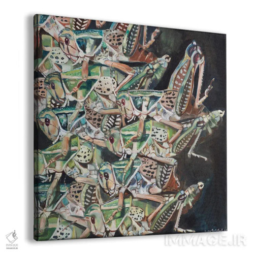 تابلو دکوراتیو تهاجم ملخ ها اثر لیزا گلدفارب - نمای پرسپکتیو محصول