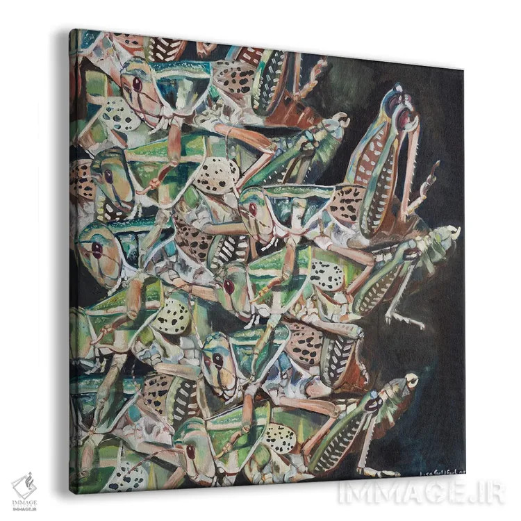 تابلو دکوراتیو تهاجم ملخ ها اثر لیزا گلدفارب - نمای پرسپکتیو محصول