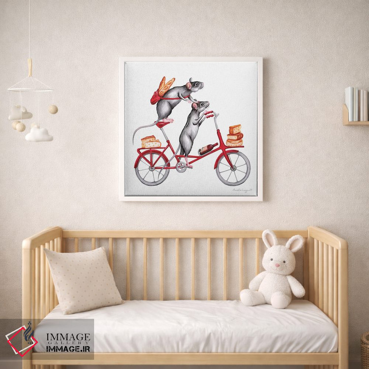 تابلو دکوراتیو موش ها روی دوچرخه اثر آملی لگو - D1W