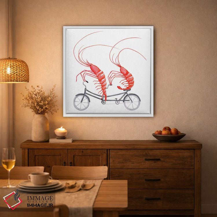 تابلو دکوراتیو میگوها روی دوچرخه اثر آملی لگو - D2W