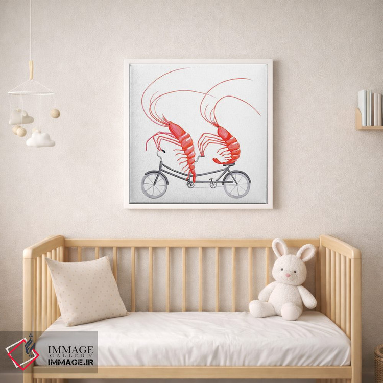 تابلو دکوراتیو میگوها روی دوچرخه اثر آملی لگو - D1W