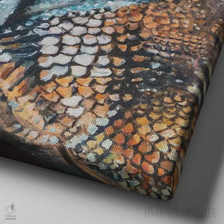 تابلو دکوراتیو پرتره زارد اثر لیزا گلدفارب - نمای نزدیک بافت بوم