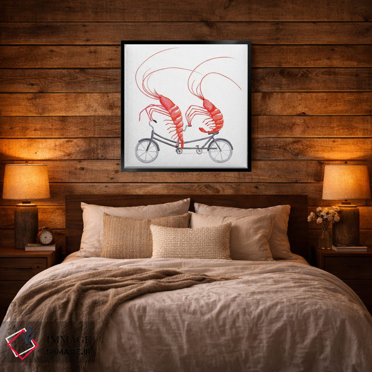 تابلو دکوراتیو میگوها روی دوچرخه اثر آملی لگو - D4B