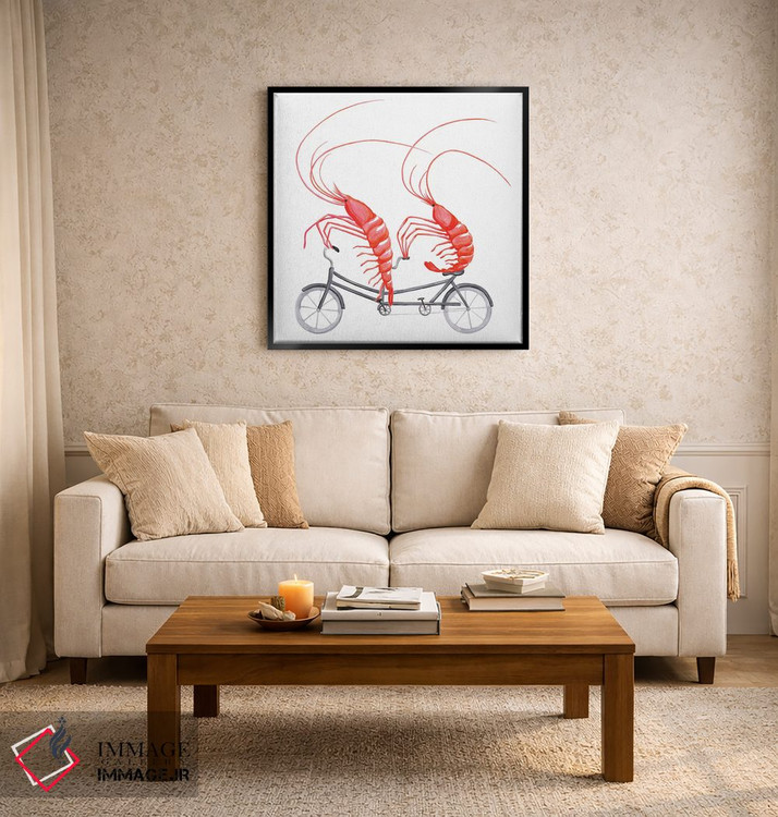 تابلو دکوراتیو میگوها روی دوچرخه اثر آملی لگو - D3B