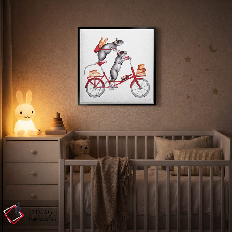 تابلو دکوراتیو موش ها روی دوچرخه اثر آملی لگو - D4B