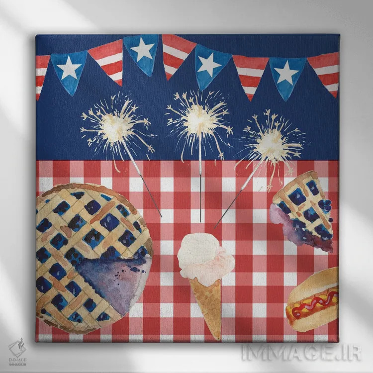 تابلو دکوراتیو چهارم ژوئیه داغ ۲ اثر آلیشیا لانگلی - نمای روبهرو روی دیوار