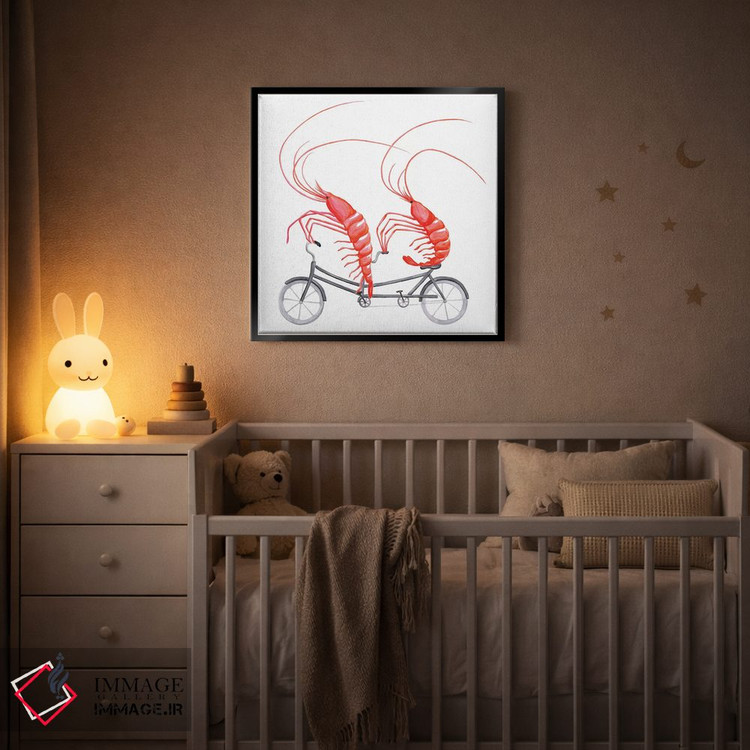 تابلو دکوراتیو میگوها روی دوچرخه اثر آملی لگو - D5B