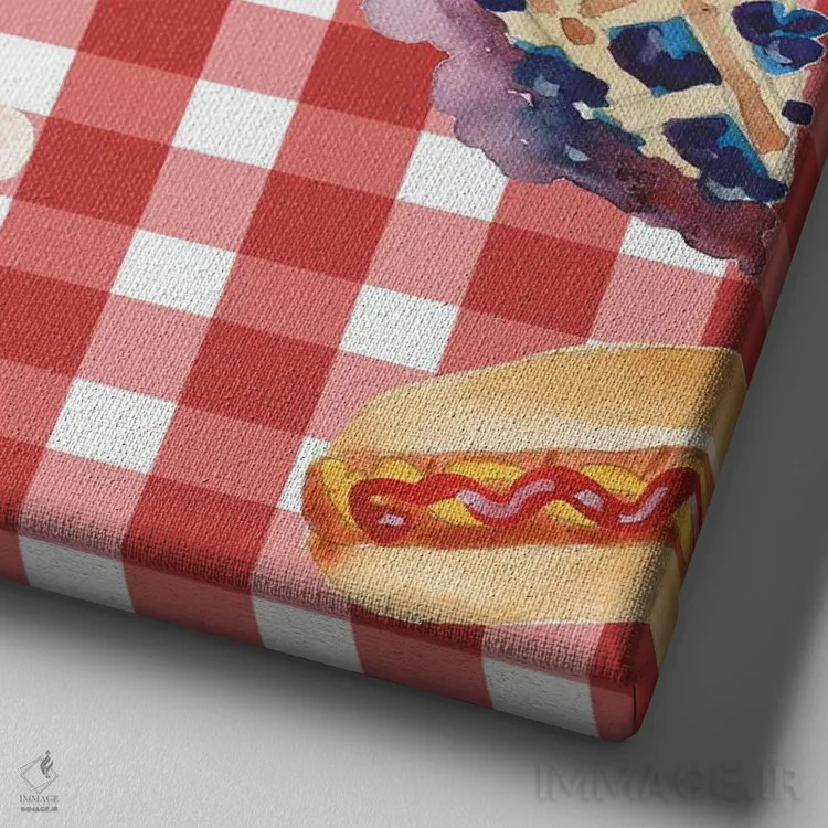 تابلو دکوراتیو چهارم ژوئیه داغ ۲ اثر آلیشیا لانگلی - نمای نزدیک بافت بوم