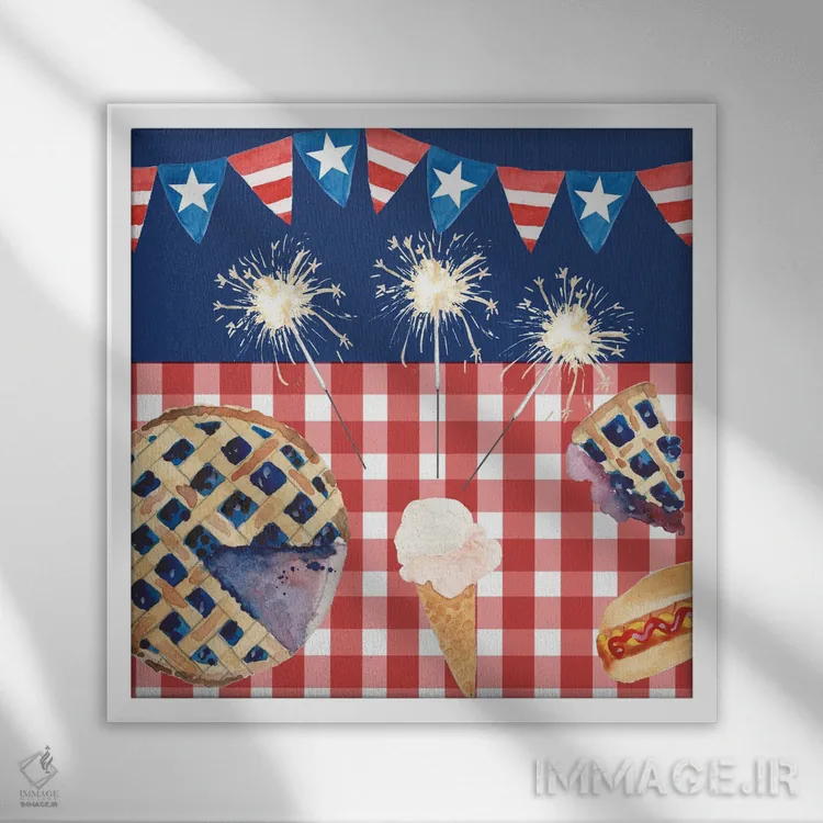 تابلو دکوراتیو چهارم ژوئیه داغ ۲ اثر آلیشیا لانگلی - نمای قابدار سفید