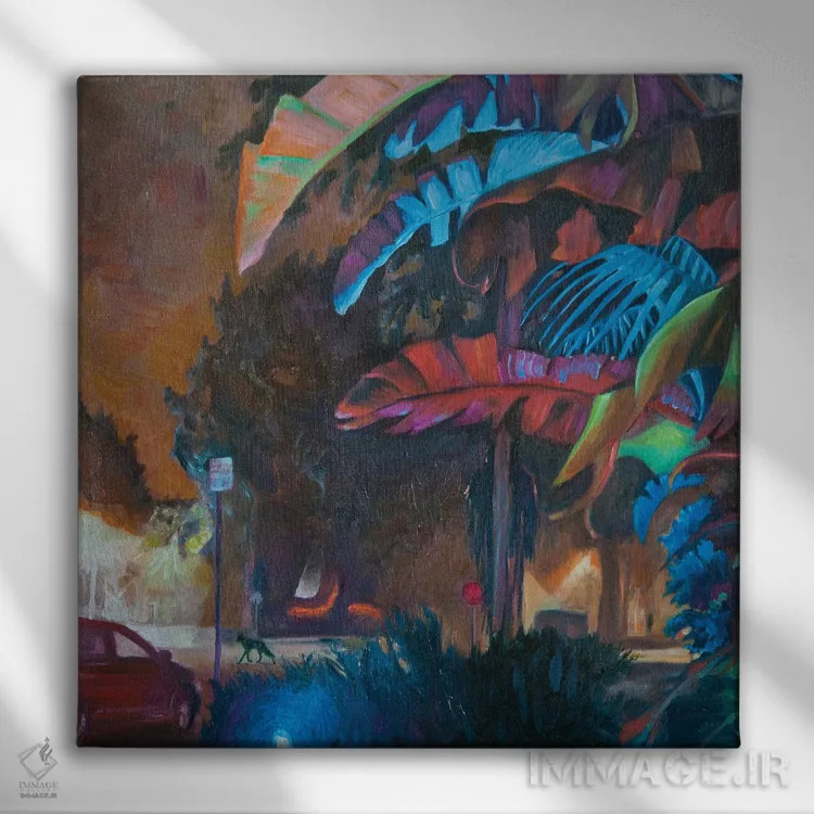 تابلو دکوراتیو کویوت شهری در سانتا مونیکا اثر لیزا گلدفارب - نمای روبهرو روی دیوار