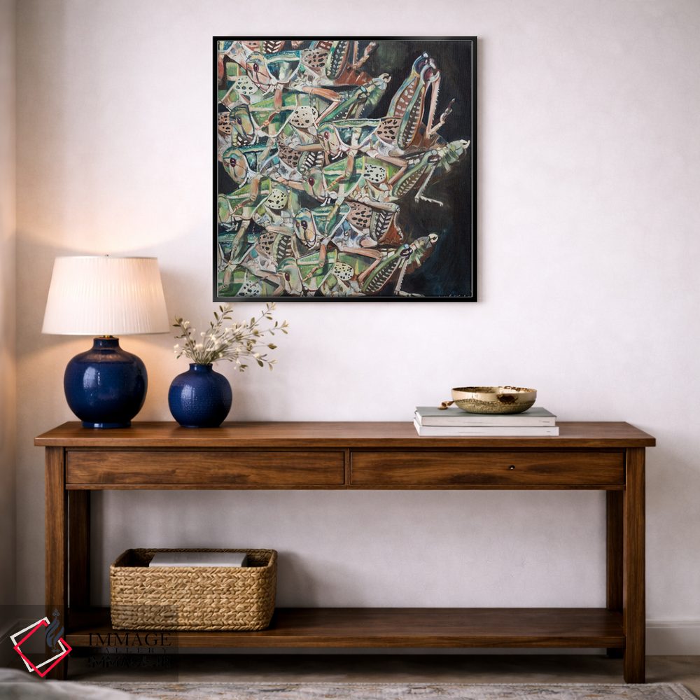 تابلو دکوراتیو تهاجم ملخ ها اثر لیزا گلدفارب - D3B