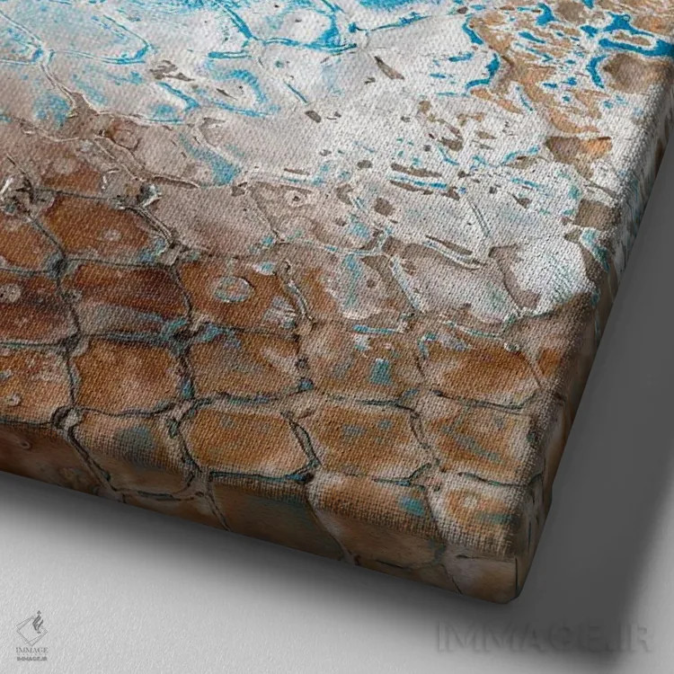 تابلو انتزاعی پره کوسه ۱ اثر آلیشیا لانگلی - نمای نزدیک بافت بوم