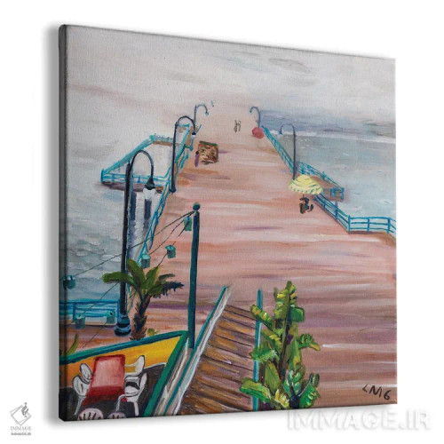 تابلو دکوراتیو اسکله سانتا مونیکا در مه اثر لیزا گلدفارب - نمای پرسپکتیو محصول