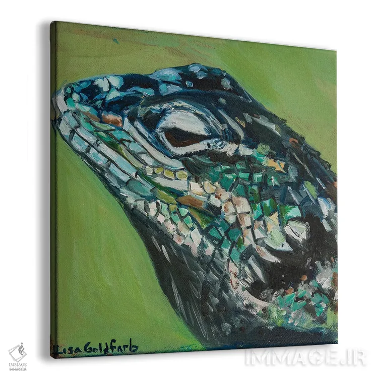 تابلو دکوراتیو پرتره مارمولک تیغ دار یارو اثر لیزا گلدفارب - نمای پرسپکتیو محصول