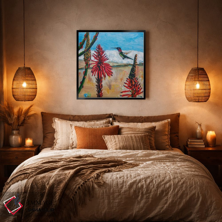 تابلو دکوراتیو مرغ مگس خوار آنا در سانتا مونیکا اثر لیزا گلدفارب - D6B