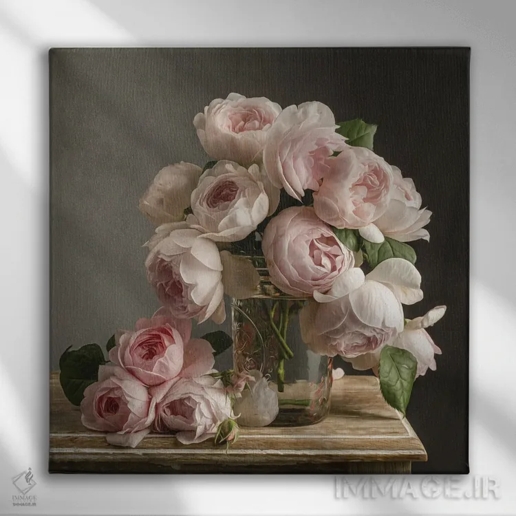 تابلو دکوراتیو سرزمین گل رز اثر لیا مک لین - نمای روبهرو روی دیوار