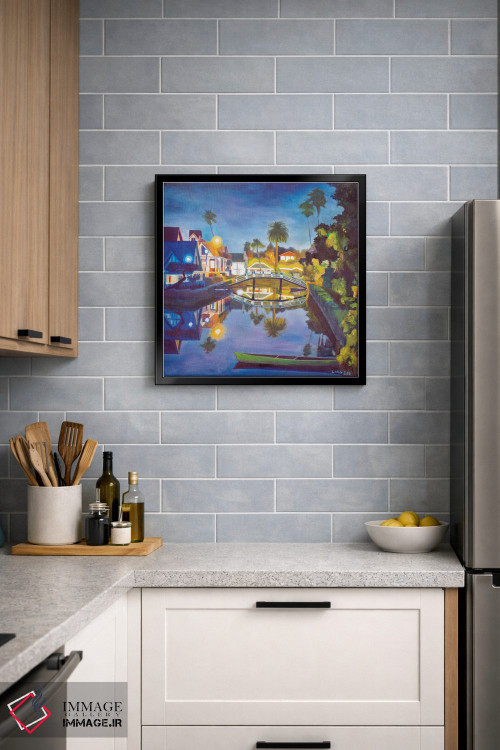 تابلو دکوراتیو شب کانال ونیز اثر لیزا گلدفارب - D3B