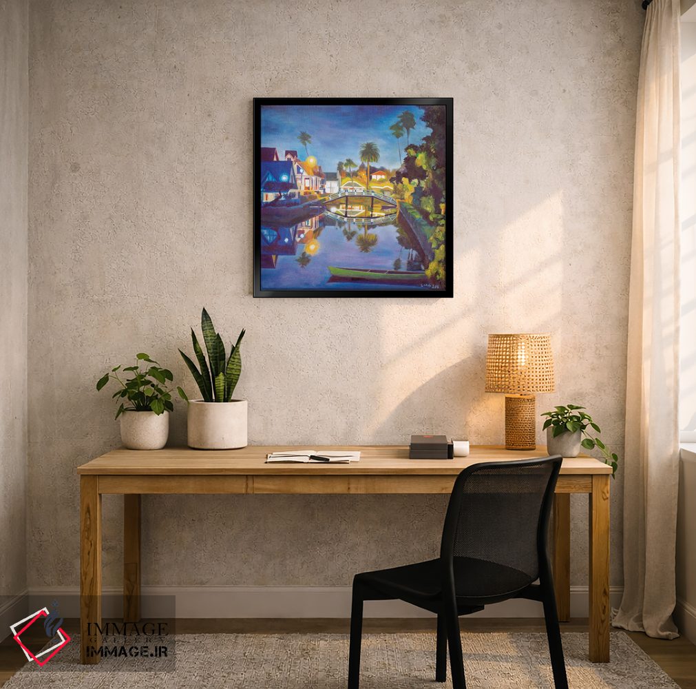 تابلو دکوراتیو شب کانال ونیز اثر لیزا گلدفارب - D6B