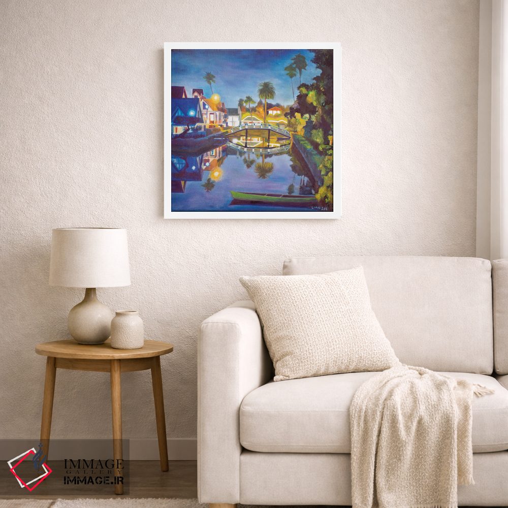 تابلو دکوراتیو شب کانال ونیز اثر لیزا گلدفارب - D5W