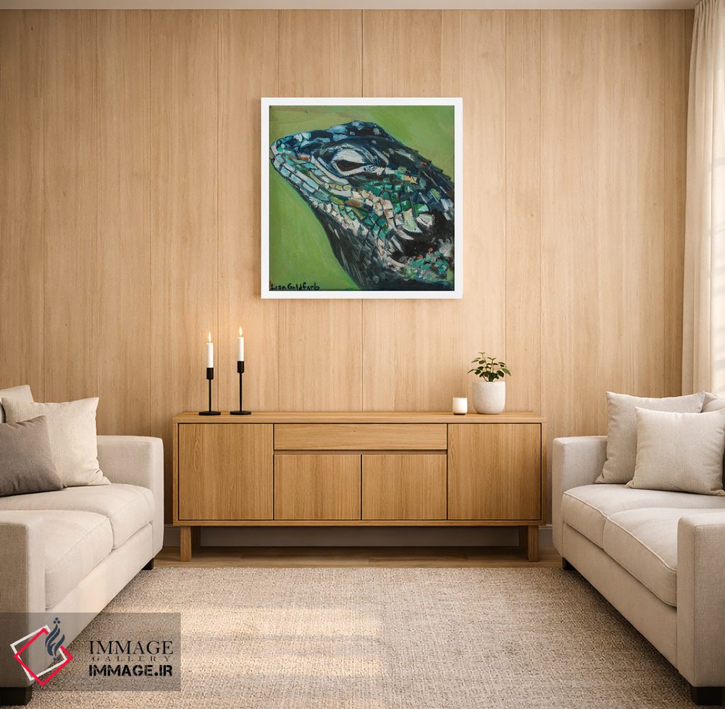 تابلو دکوراتیو پرتره مارمولک تیغ دار یارو اثر لیزا گلدفارب - D2W