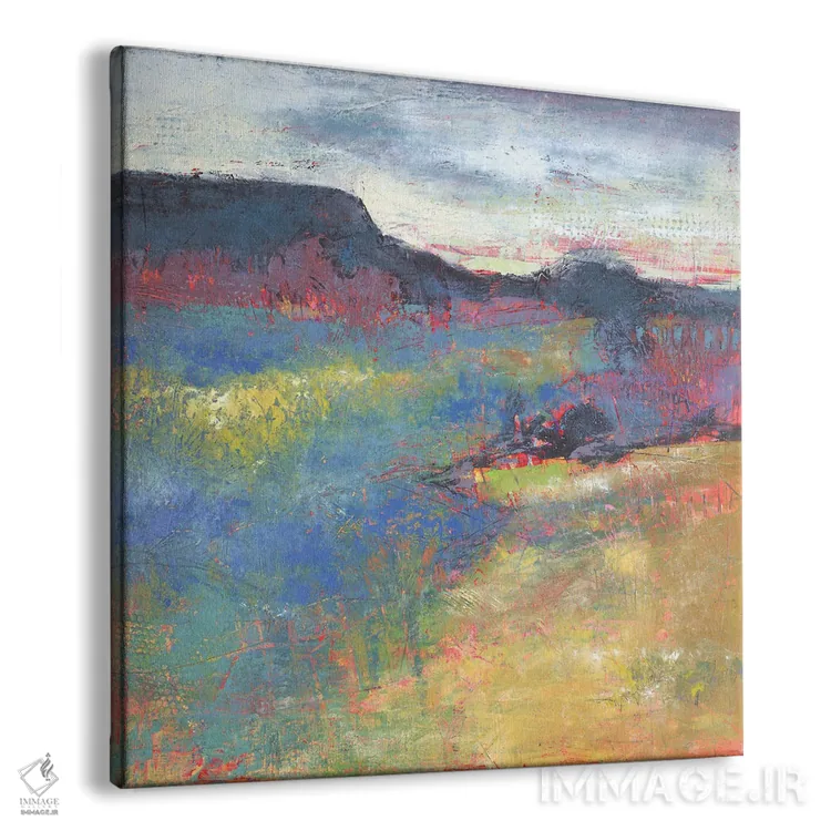 تابلو انتزاعی بلوبنه های دامنه تپه اثر لوری هاف - نمای پرسپکتیو محصول