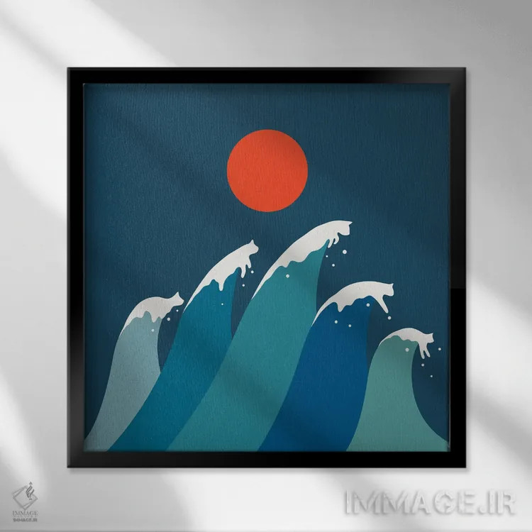 تابلو مدرن چشم انداز گربه XV اثر لیم هنگ سوی - نمای قابدار مشکی