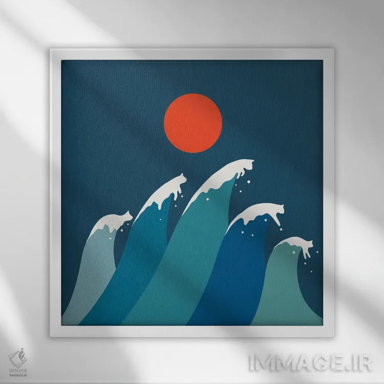 تابلو مدرن چشم انداز گربه XV اثر لیم هنگ سوی - نمای قابدار سفید