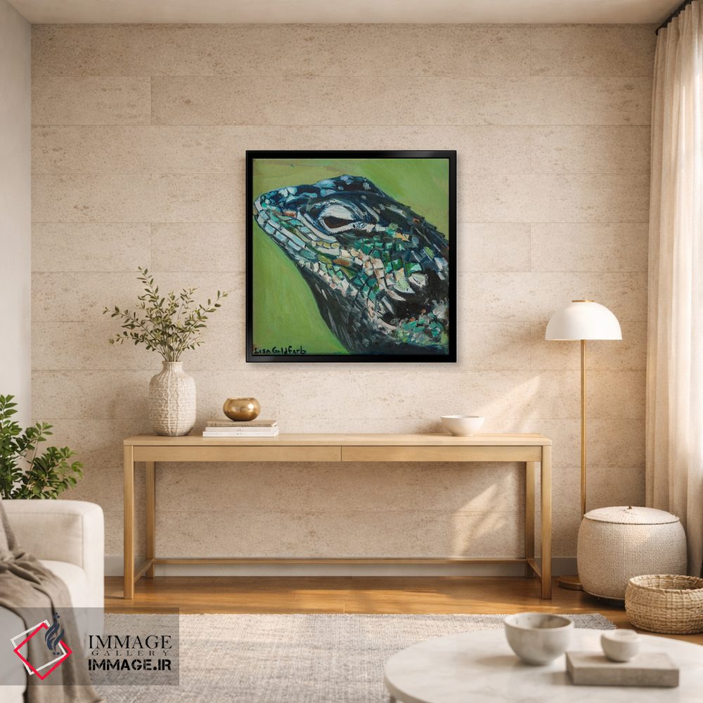 تابلو دکوراتیو پرتره مارمولک تیغ دار یارو اثر لیزا گلدفارب - D5B