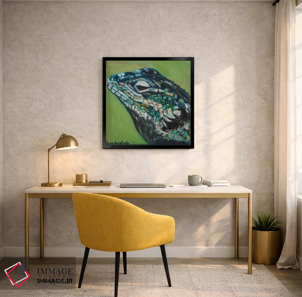 تابلو دکوراتیو پرتره مارمولک تیغ دار یارو اثر لیزا گلدفارب - D6B