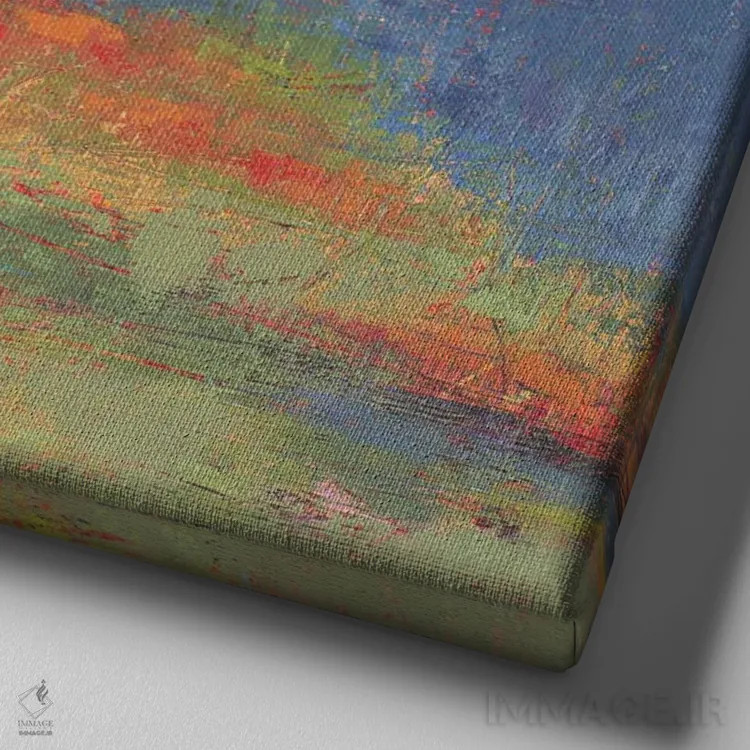 تابلو انتزاعی بعدازظهر بلوغونه اثر لوری هاف - نمای نزدیک بافت بوم