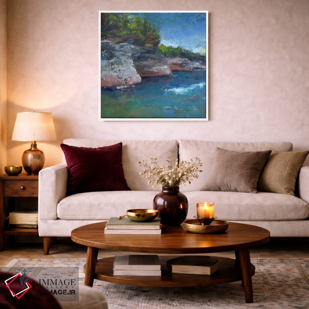 تابلو انتزاعی دریاچه میشیگان اثر لوری هاف - D1W