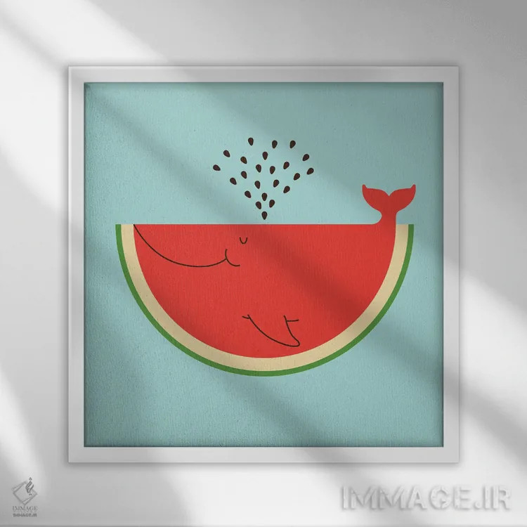 تابلو دکوراتیو واله ملون اثر لیم هنگ سوی - نمای قابدار سفید