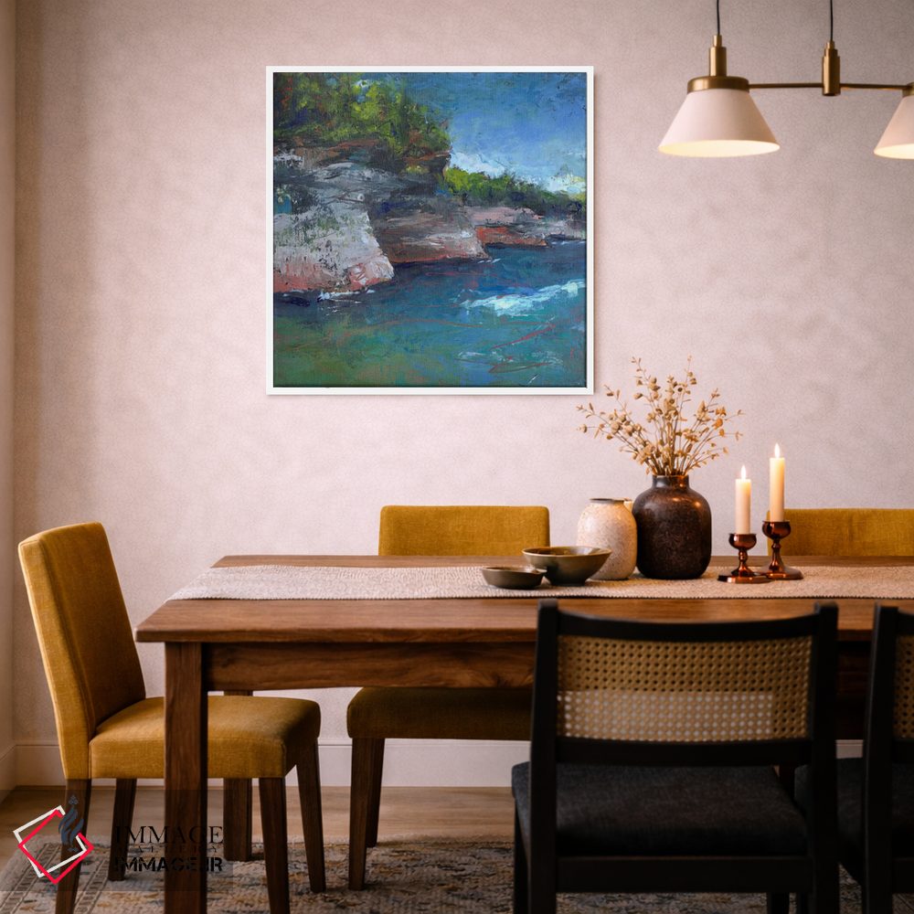 تابلو انتزاعی دریاچه میشیگان اثر لوری هاف - D5W