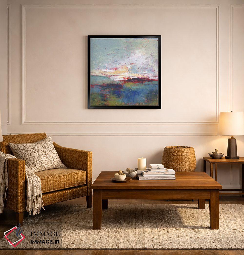 تابلو انتزاعی درخشش بلوغونه اثر لوری هاف - D5B