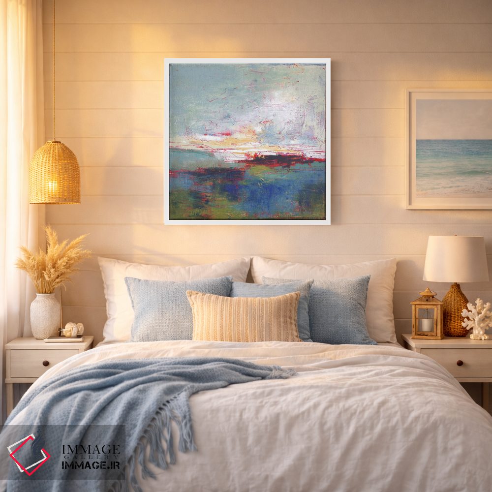 تابلو انتزاعی درخشش بلوغونه اثر لوری هاف - D4W