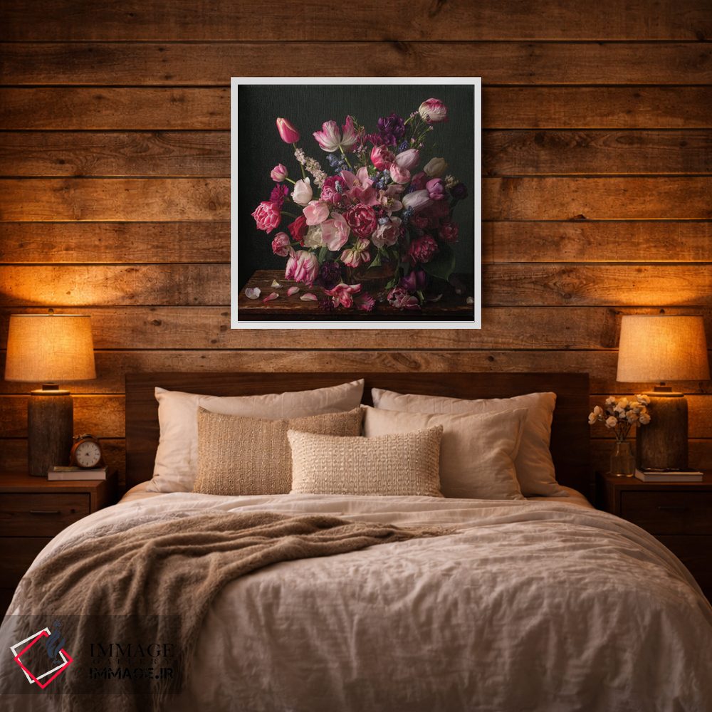 تابلو دکوراتیو شکوفه های بهاری به رنگ صورتی اثر لیا مک لین - D2W