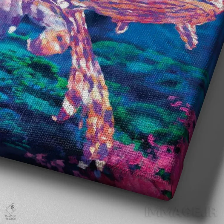 تابلو دکوراتیو ماهی شیر اثر لیزا رابینسون - نمای نزدیک بافت بوم