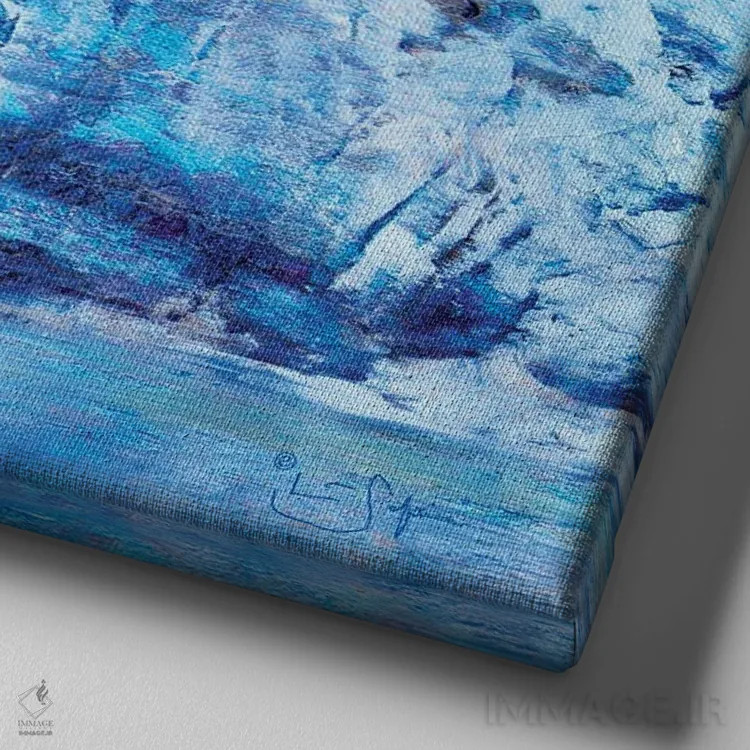 تابلو دکوراتیو خلیج یخچالی اثر لیزا رابینسون - نمای نزدیک بافت بوم