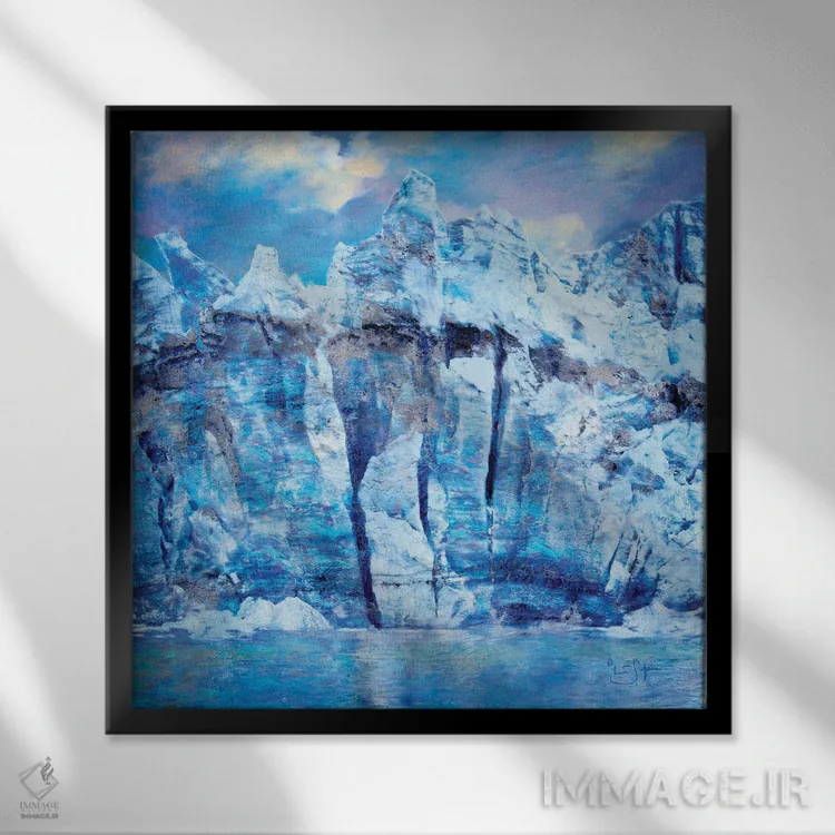 تابلو دکوراتیو خلیج یخچالی اثر لیزا رابینسون - نمای قابدار مشکی