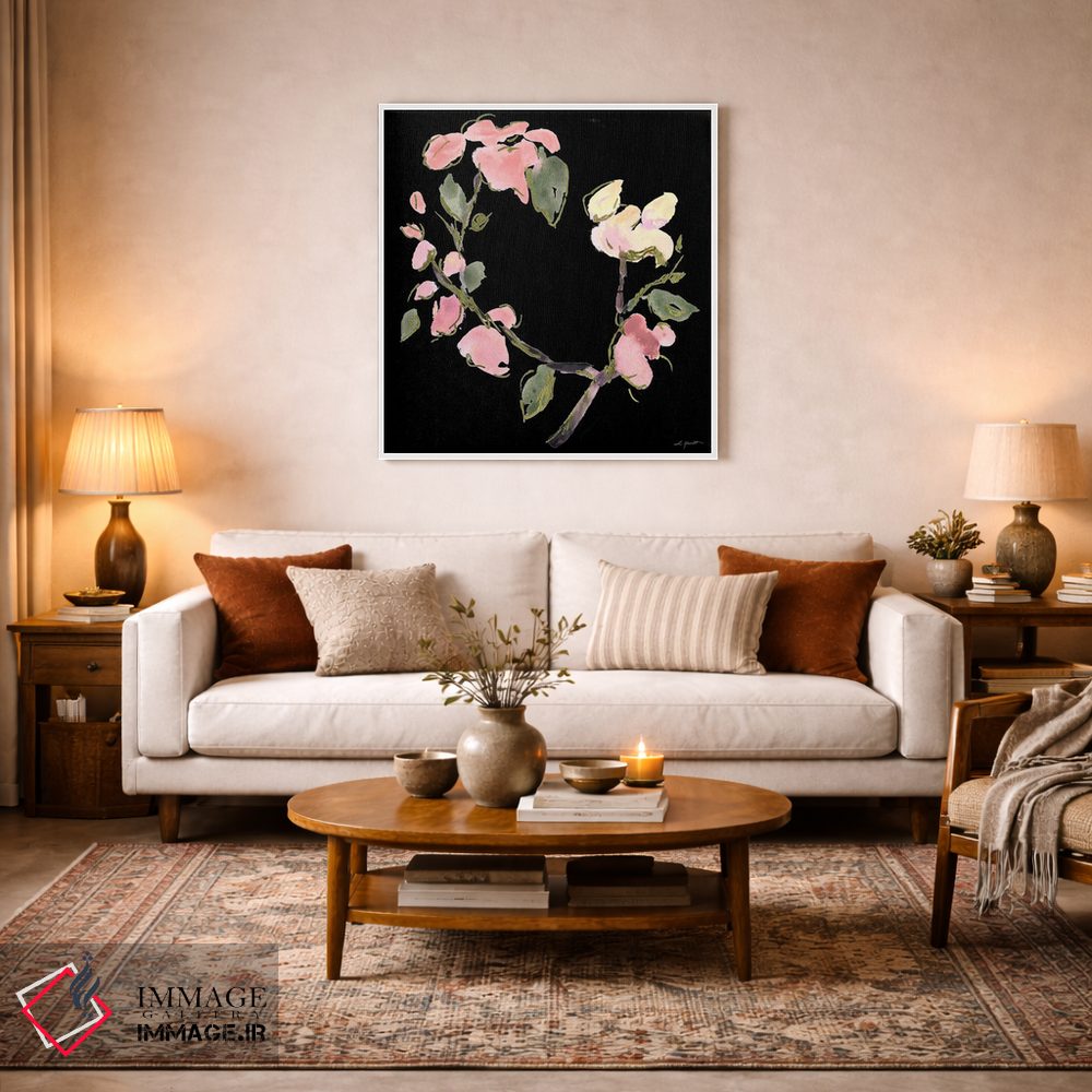 تابلو دکوراتیو گل های شبانه تیره شماره ۱ اثر ال. هیویت - D2W