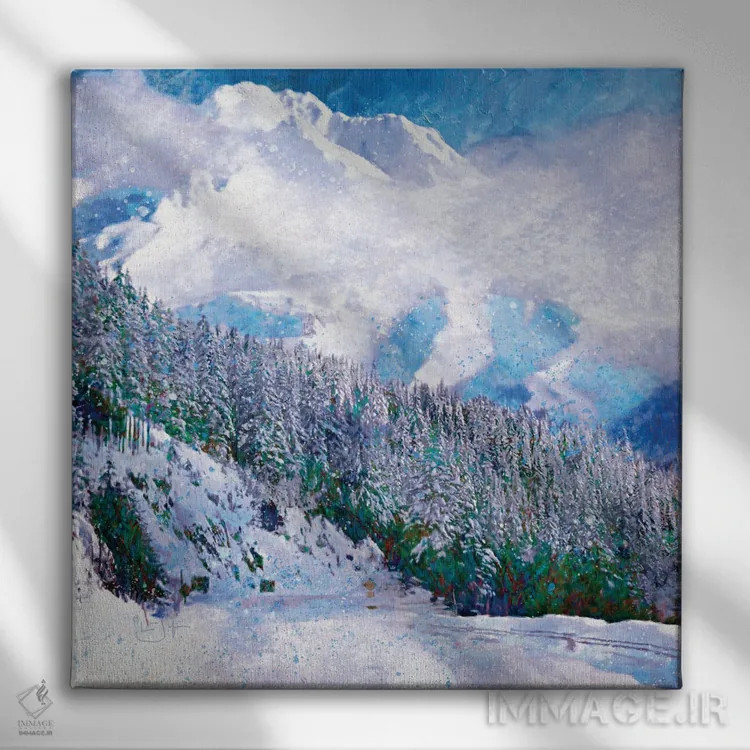 تابلو دکوراتیو برف تازه اثر لیزا رابینسون - نمای روبهرو روی دیوار