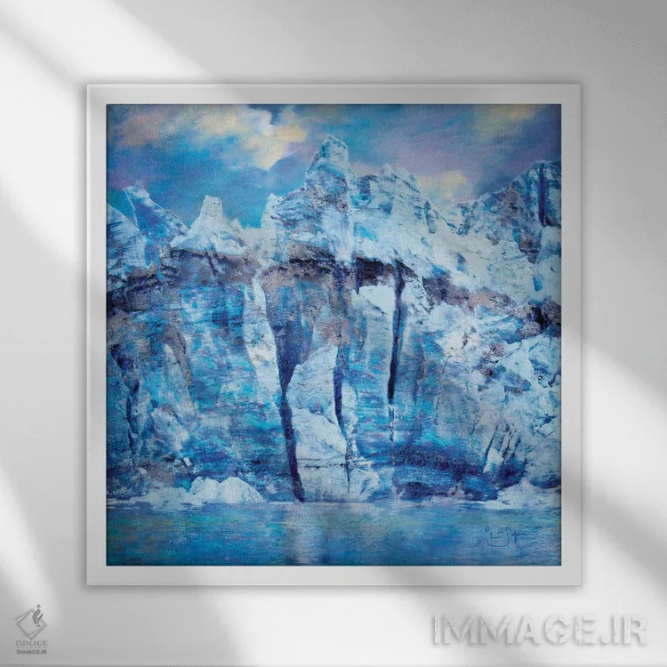 تابلو دکوراتیو خلیج یخچالی اثر لیزا رابینسون - نمای قابدار سفید