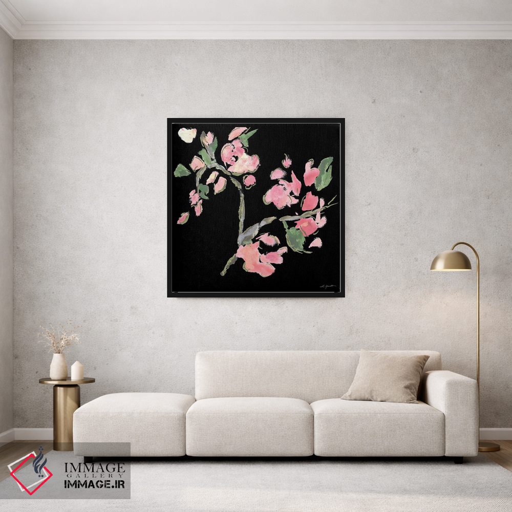 تابلو دکوراتیو گل های شبانه تیره شماره ۲ اثر ال. هیویت - D1B