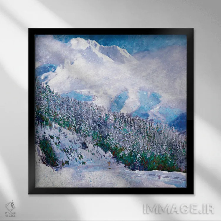 تابلو دکوراتیو برف تازه اثر لیزا رابینسون - نمای قابدار مشکی