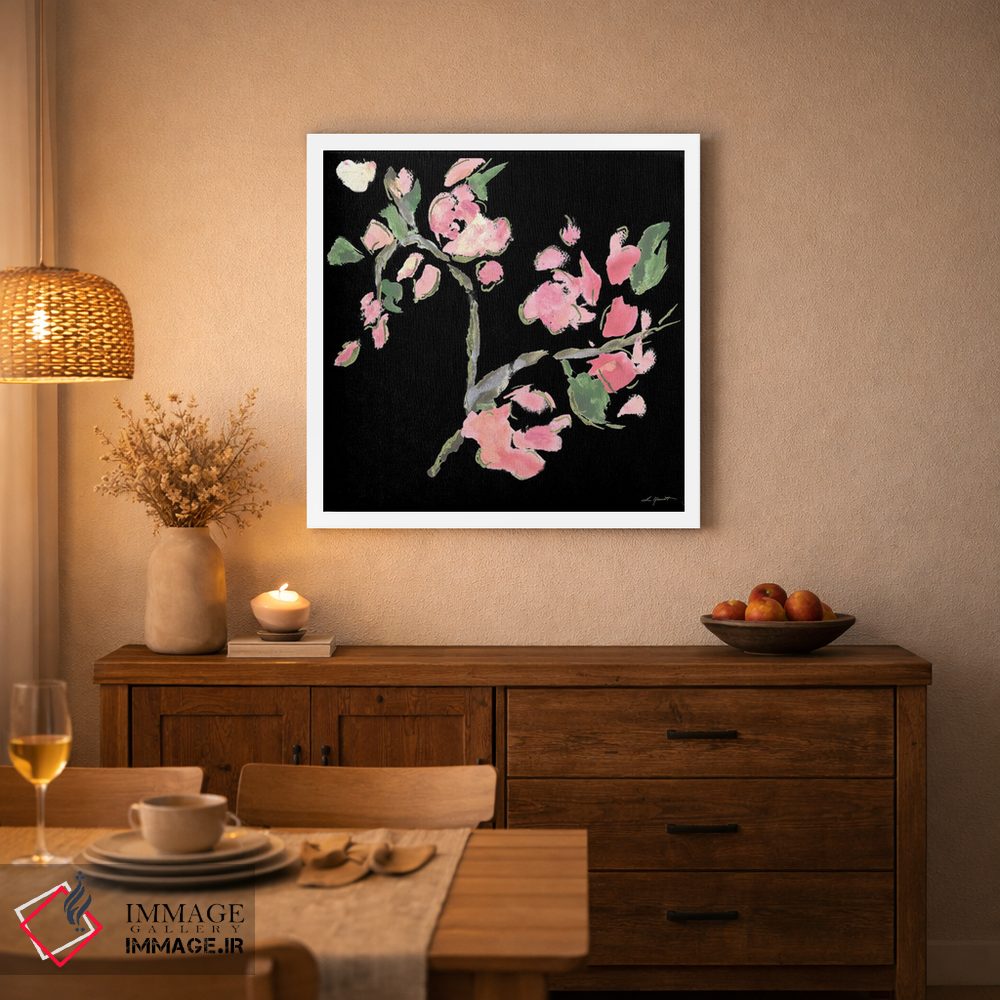 تابلو دکوراتیو گل های شبانه تیره شماره ۲ اثر ال. هیویت - D4W