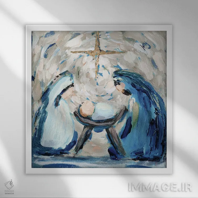 تابلو دکوراتیو اجازه بدهید او را ستایش کنیم اثر ال. هیویت - نمای قابدار سفید