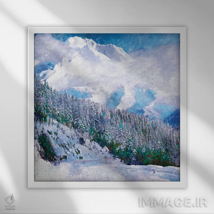 تابلو دکوراتیو برف تازه اثر لیزا رابینسون - نمای قابدار سفید
