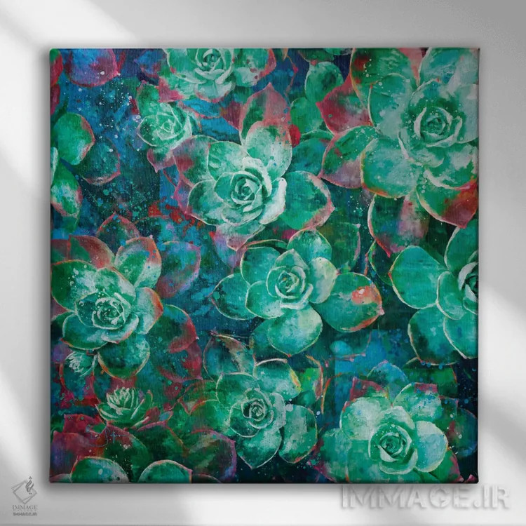 تابلو دکوراتیو گیاه گوشتی اثر لیزا رابینسون - نمای روبهرو روی دیوار